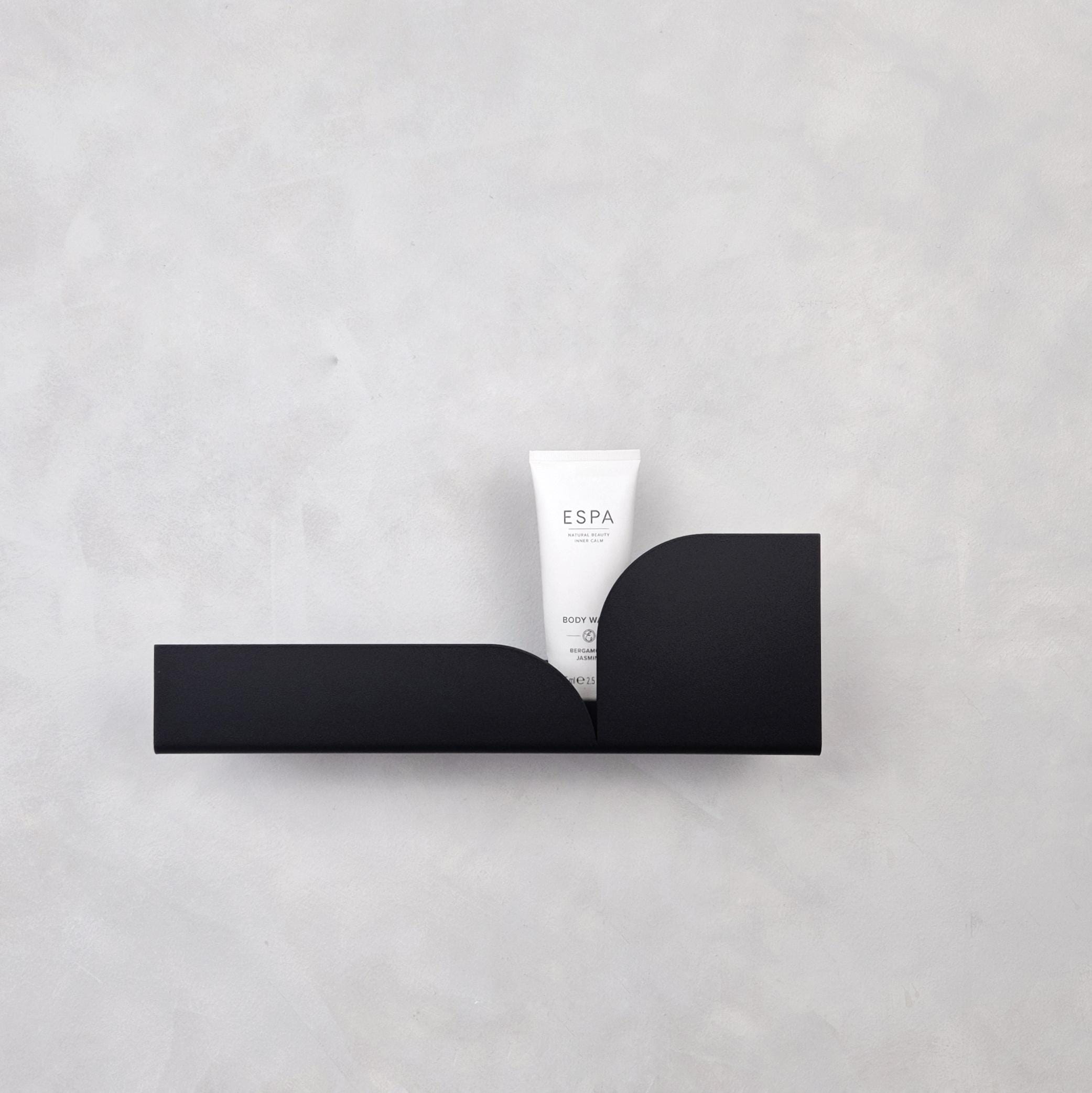 Black metal wall shelf BAUHAUS I Wall mounted shelves for bathroom, home office I Shaving wall shelf I More colors
