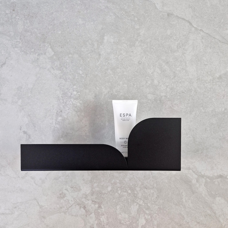 Beige Metal Shower Shelf: Modern Bauhaus Shampoo Storage image 4