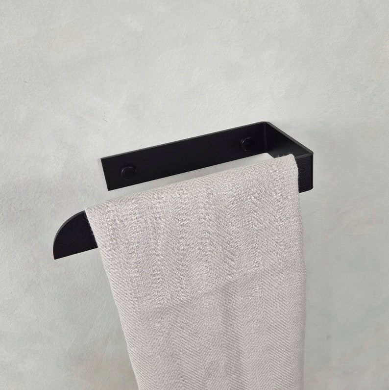 Black towel holder
