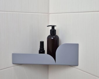 Modern Grey Shower Corner Shelf: Bauhaus Bathroom Organizer