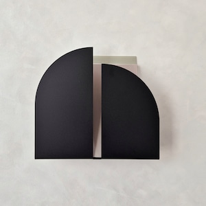 Modern black wall metal magazine rack - BAUHAUS style wall mounted shelving