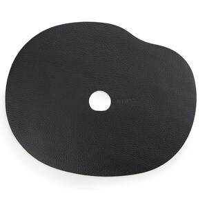 Black natural leather placemat