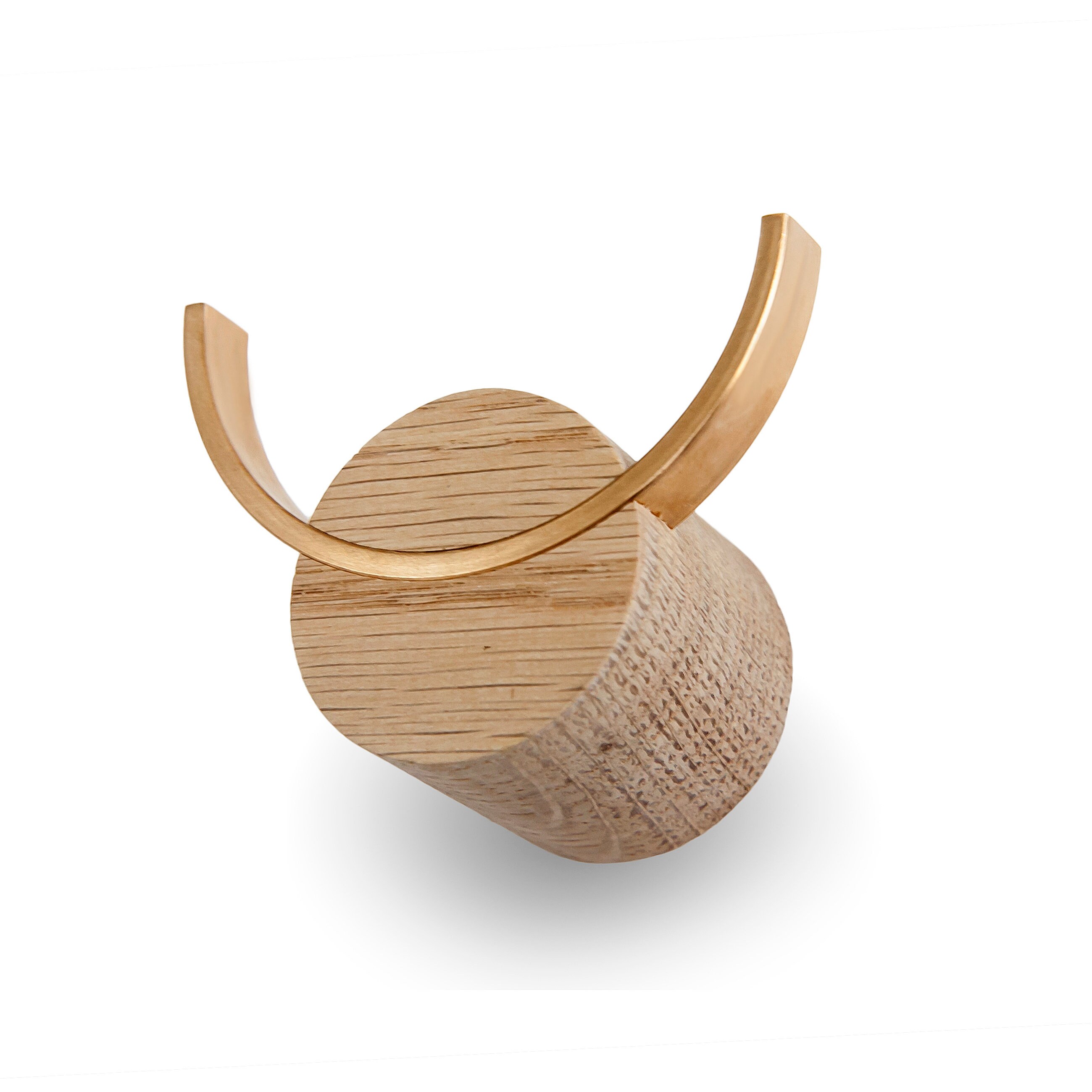 Crochet Mural en Bois, Laiton I Cerf