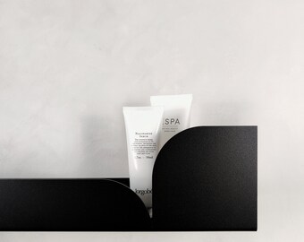 Black metal wall shelf BAUHAUS I  Wall mounted shelves for bathroom, home office