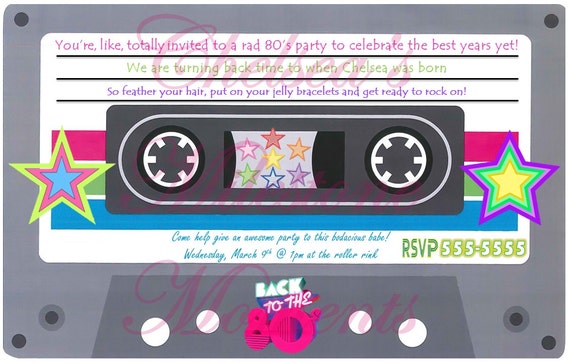 80 S Cassette Tape Invitation Etsy