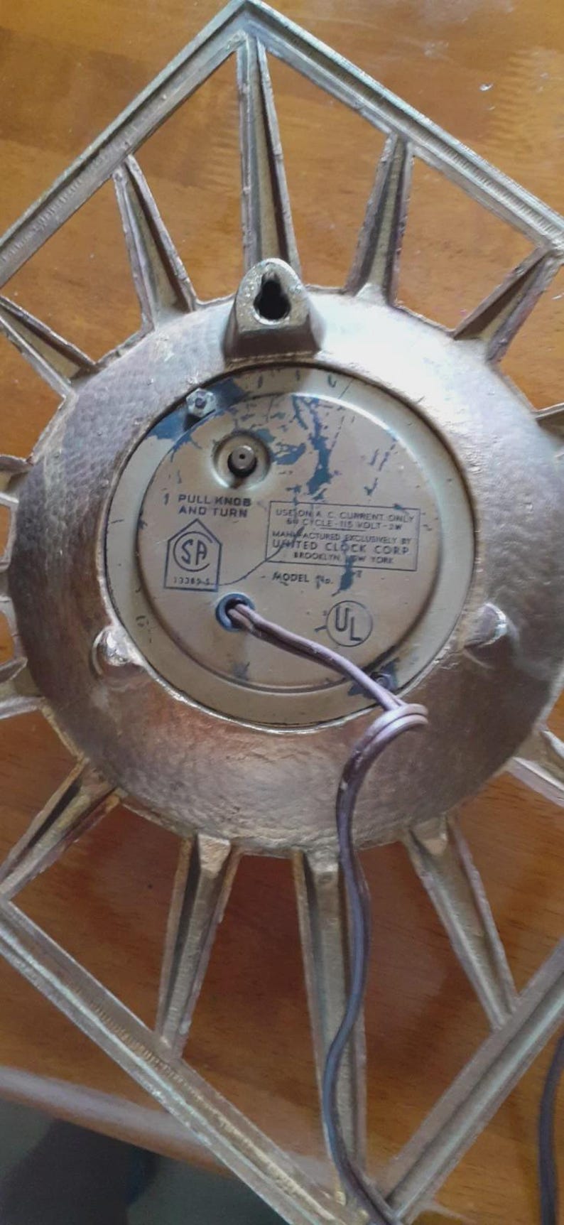 Vintage Mid Century Atomic Starburst Wall Clock Electric Working. - Etsy