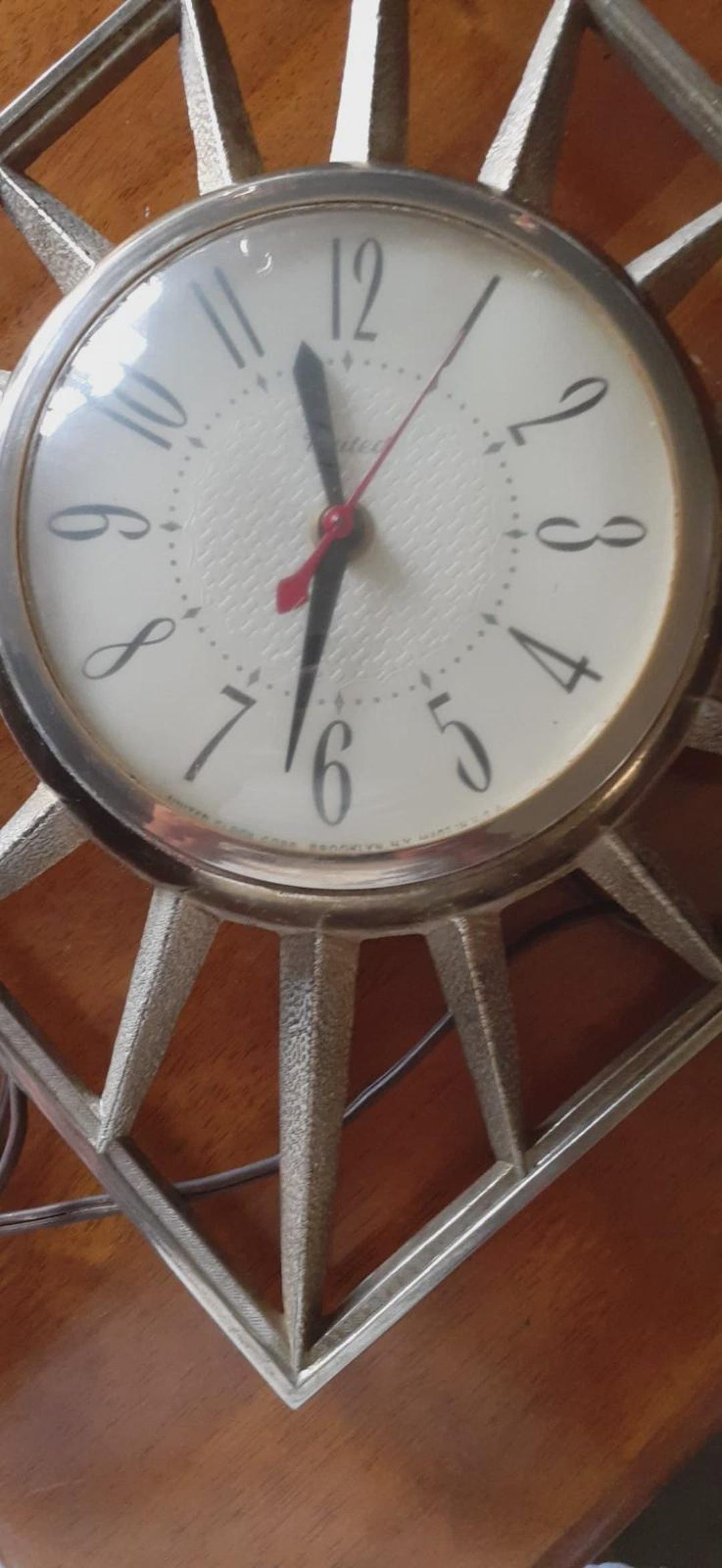 Vintage Mid Century Atomic Starburst Wall Clock Electric Working. - Etsy