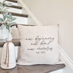 Our Home Housewarming Gift - New Farmhouse Pillow - Couple First Home Gift - Rustic Housewarming - Custom Address Decor - New Home Pillow