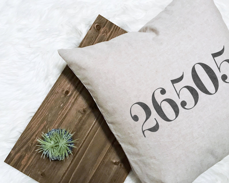 Apartment Number Custom Zipcode Pillow 5 Digit Housewarming New Farmhouse Pillow Street Address Decor Custom House Number Pillow