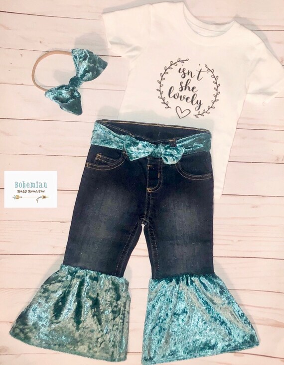 baby velvet bell bottoms
