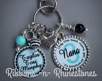 Personalized Nana Keychain, Nana charm keychain, Personalized Nana Gift, Personalized Grandma Gift, Mother's Day Gift, Custom Keychain