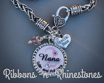 Personalized Grandma Bracelet, Grandmother Birthday Gift, Personalized Jewelry, Nana Bracelet, Nana Gift, Grandma Jewelry, Womens Jewelry