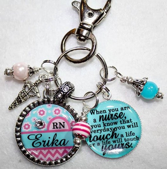 Nurse Keychain Nursing Keychain Personalized Nurse Keychain Etsy
