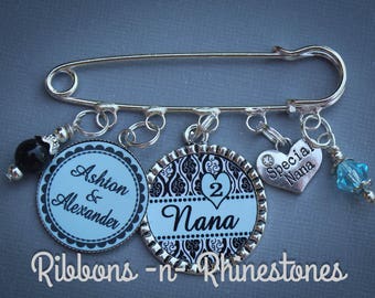 Grandma Pin, Grandma Pendant, Personalized pendant, Grandma Gift, Mother's Day Gift, Grandma Jewelry, Personalized Grandma Pin, Nana Gift