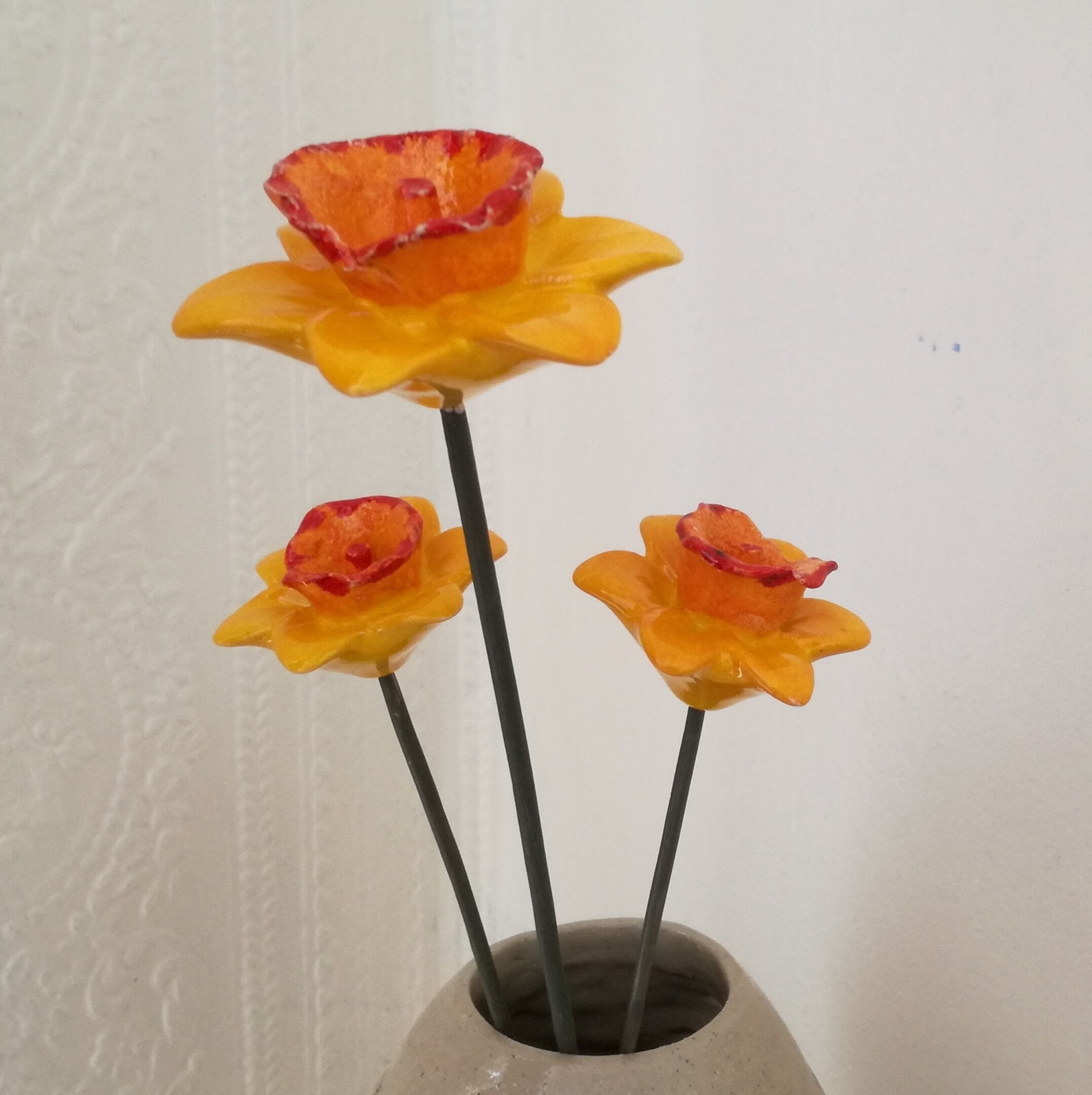 Small Ceramic Daffodil handmade Yellow Daffodil flowers Etsy