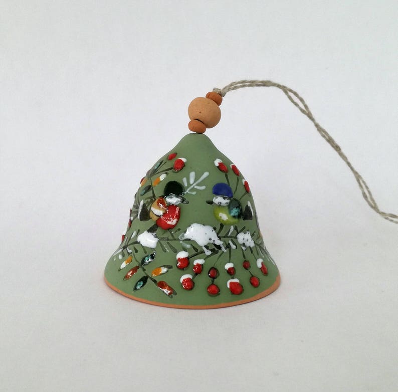 Christmas Green Bell Christmas Ceramics Christmas Pottery Etsy UK