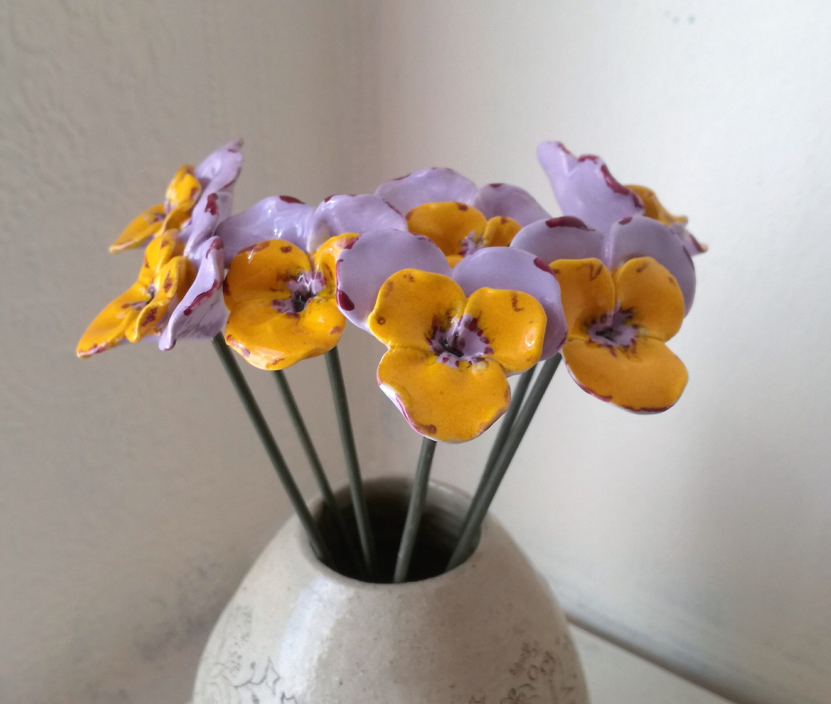 Ceramic Pansy Pottery Pansy Pansies decor Pansy gift Etsy