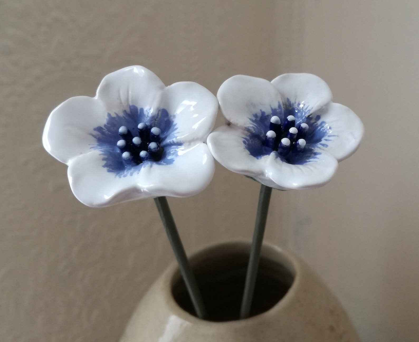 Ceramic white flower Handmade ceramic flowers White flowers Etsy