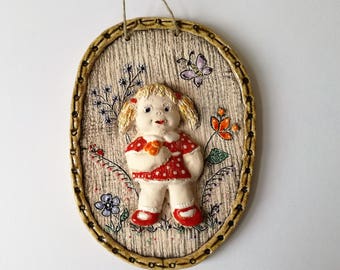 Kids room decor, Ceramic wall art, Pottery picture, Hanging ceramic, Ceramic decoration, Ceramic decorative wall art