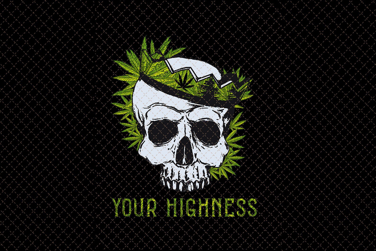 Skull Weed Your Highness Cannabis Weed Pot Head Skull Etsy