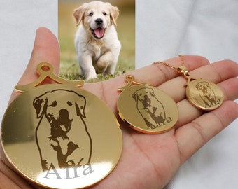 Dog Portrait  Personalized Necklace Pet Dog Necklace Personalized Gift for Her Dog Mom Memorial Gifts Anniversary Gifts