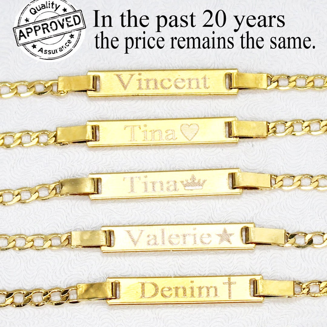Gold id bracelet for baby boy Clearance