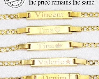 Baby Bracelet, ID Bracelet, Gold Baby Bracelet, Gold Bracelet, 14K Gold Filled Bracelet, Baby Boy Bracelet, Baby Name Bracelet