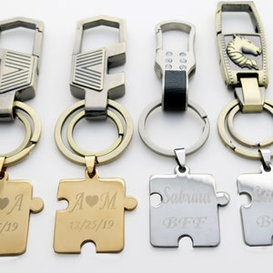 Chaîne de clés de puzzle, chaînes de clés de puzzle, pièce de puzzle, chaîne de clés, porte-clés, personnalisé, chaîne de clés de puzzle personnalisée, cadeau d&#39;anniversaire, meilleur ami.