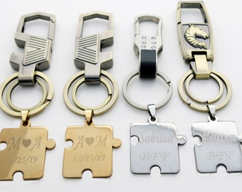 Llavero de rompecabezas, Llaveros de rompecabezas, Pieza de rompecabezas, Llavero, Llavero, Personalizado, Llavero de rompecabezas personalizado, Regalo de aniversario, Mejor amigo.