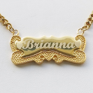 Name Necklace Name Chain Necklace,Custom Personalized Name Necklace 18K Gold Plated with Any Name