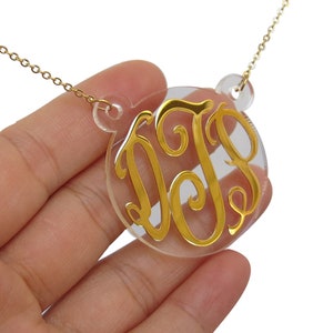Monogram Necklace, Monogram Necklace Gold,Monogram Necklace Silver,Monogram Pendant,  Monogram Initials , Monogram Necklace 18k Gold Plated