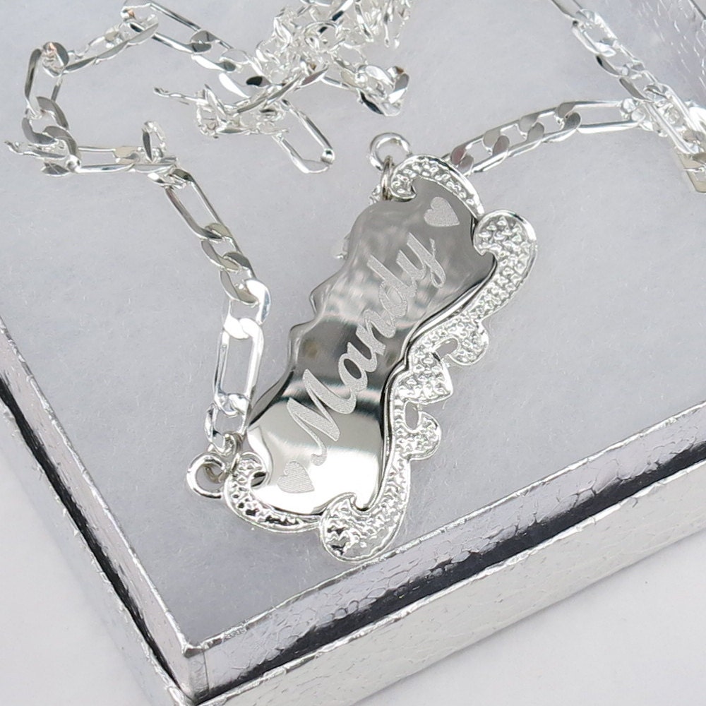 Collana Targa Nome Sarah Argento 925 - Pendente Personalizzato Femmina