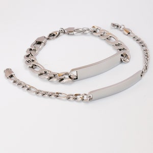Personalized Id Bracelet, Gold or Silver  Two Tone for Men and Women Bracelets, Custom Engraved Bracelet    Groomsman Gifts    5.5&quot; to 9&quot;
