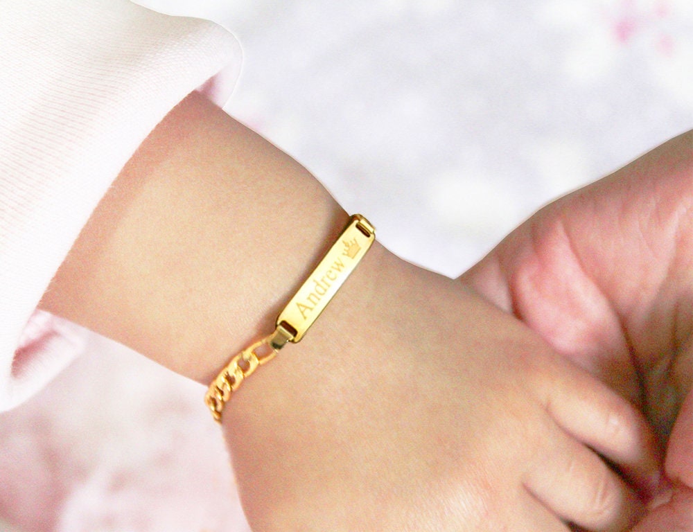 Medical Id Bracelet Baby Bracelet Silver Infant Baby ID Bracelet