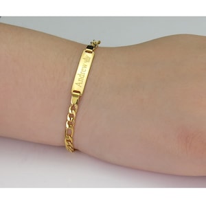 ID Bracelet, Baby Bracelet, Personalize Baby Bracelet, Gold Bracelet, Gold Baby Bracelet , Baby Jewelry, Baby Name Bracelet image 4