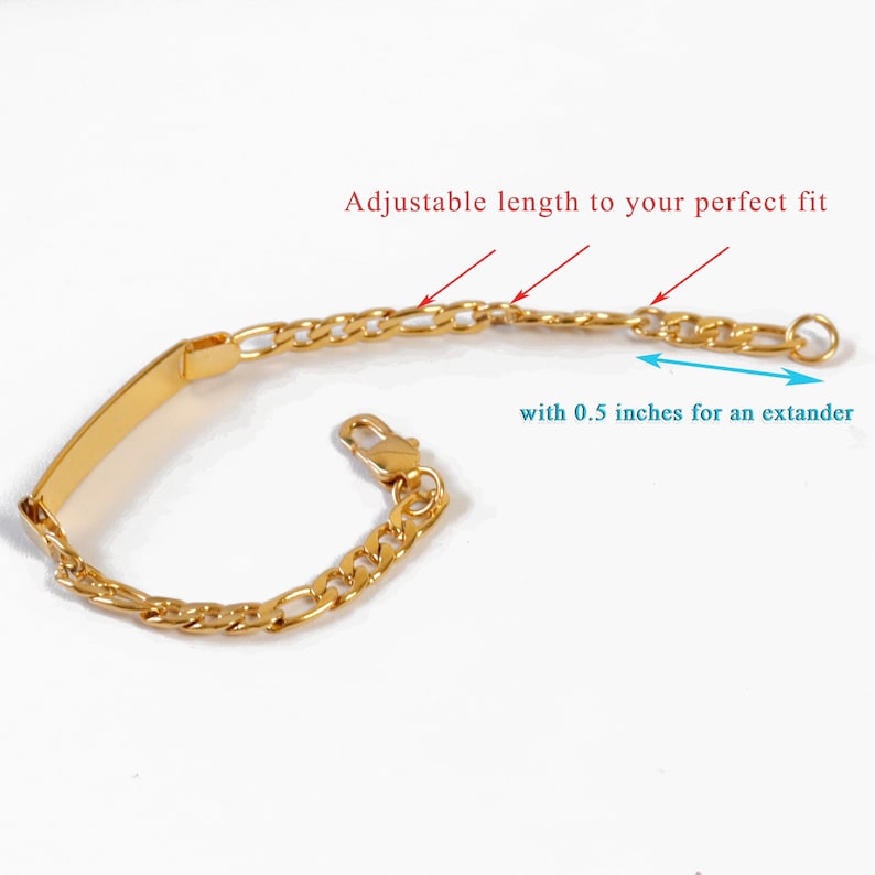 14k Gold Plated Baby Bracelet Personalized Child ID Bracelet Etsy