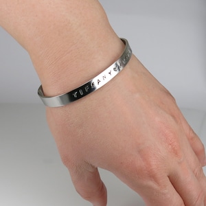Personalized Bracelet,Skinny Cuff Bracelet,Gold, Silver, Inspirational Bracelet,Engraved Bracelet,Monogram Bracelet