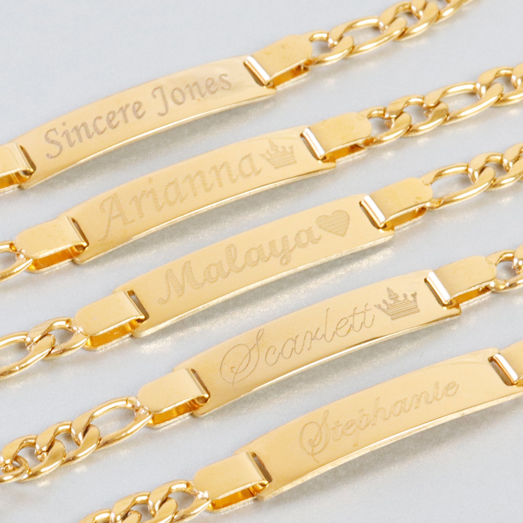 Gold id bracelet for baby girl new arrivals