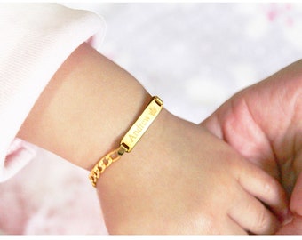 Baby Bracelet Gold,  Child ID Bracelet, Baby Bracelet Silver, Custom Name Bracelet, Personalized Baby ID Bracelet With Any Name