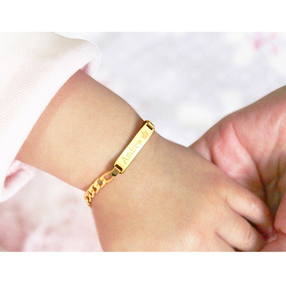 personalized baby bracelets gold