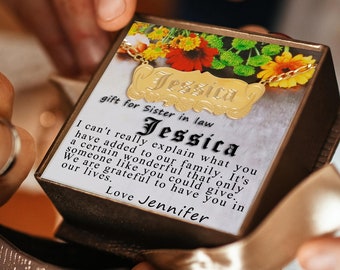 Regalo de cuñada, regalo de cuñada, regalo de cumpleaños, regalo de hermana adicional, collar con nombre personalizado G86B