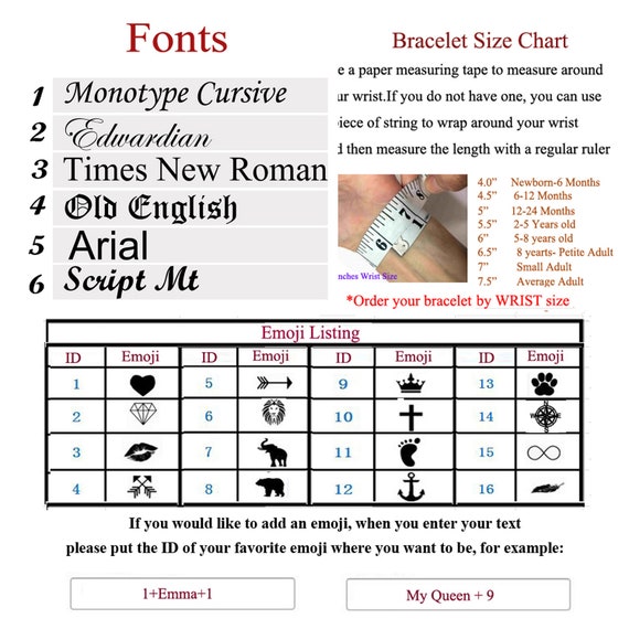 Baby Wrist Size Chart