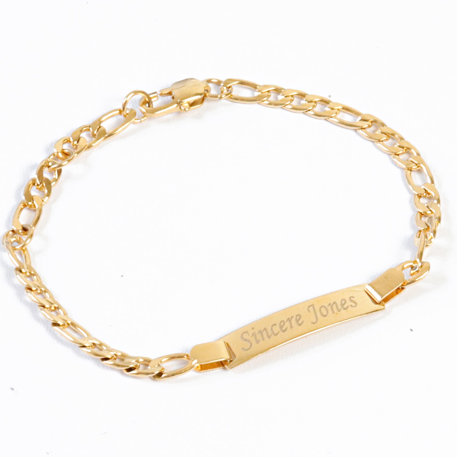 14k Gold Plated Baby Bracelet Personalized Child ID Bracelet Etsy