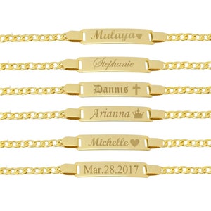 Gold Baby Bracelet, Baby ID Bracelet, Baby Bracelet, ID Bracelet, Gold Bracelet , 18K Gold Filled Bracelet , Baby Name Bracelet