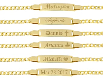 Gold Baby Bracelet, Baby ID Bracelet, Baby Bracelet, ID Bracelet, Gold Bracelet , 18K Gold Filled Bracelet , Baby Name Bracelet
