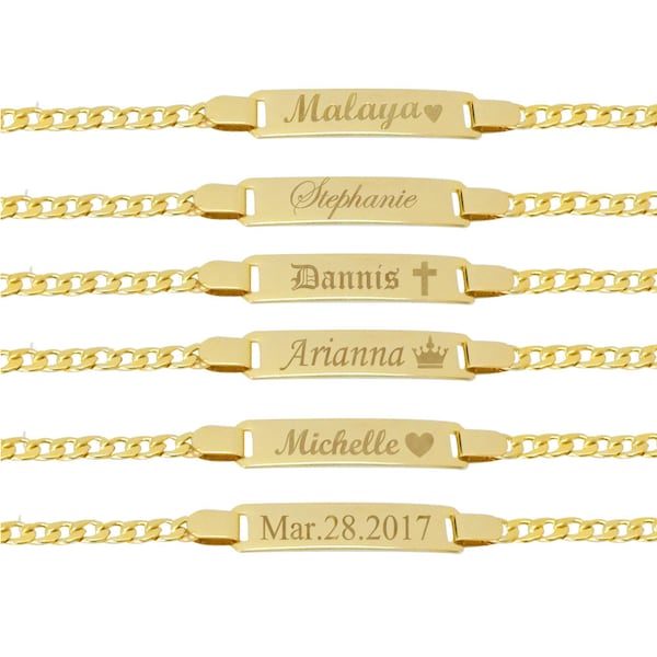 Gold Baby Bracelet, Baby ID Bracelet, Baby Bracelet, ID Bracelet, Gold Bracelet , 18K Gold Filled Bracelet , Baby Name Bracelet