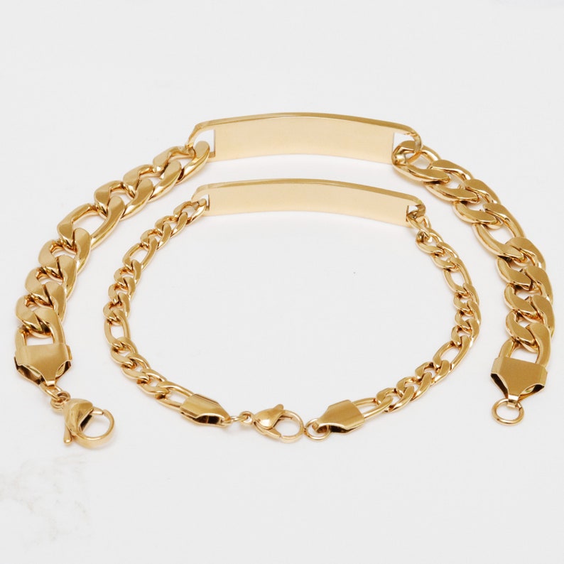 Personalized Id Bracelet Gold or Silver Two Tone for Men and Etsy