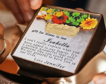 Regalo de cuñada, regalo de cuñada, regalo de cumpleaños, regalo de hermana adicional, collar con nombre personalizado G83S