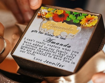 Regalo de cuñada, regalo de cuñada, regalo de cumpleaños, regalo de hermana adicional, collar con nombre personalizado G83