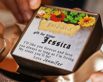 Sister Gift ,Necklace for Sister,Sister Gift Ideas, Sister Birthday Gift,  Personalized Name Jewelry   G86B